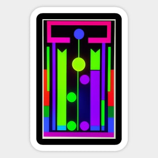 Day Glo Fluorescent Abstract Modern Sticker